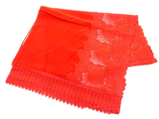 ビロードレース花模様ショール【リサイクル】【中古】【着】(prc)