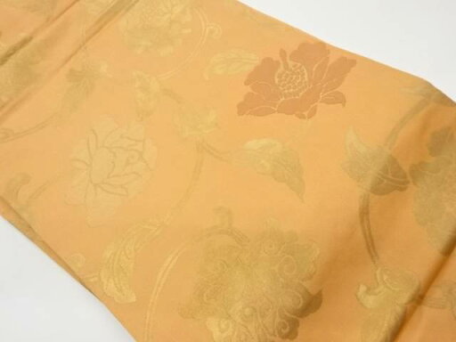 花唐草模様織出し名古屋帯【リサイクル】【中古】【着】(prc)【sp_off】 花唐草模様織出し名古屋帯【リサイクル】【中古】【着】(prc)【sp_off】