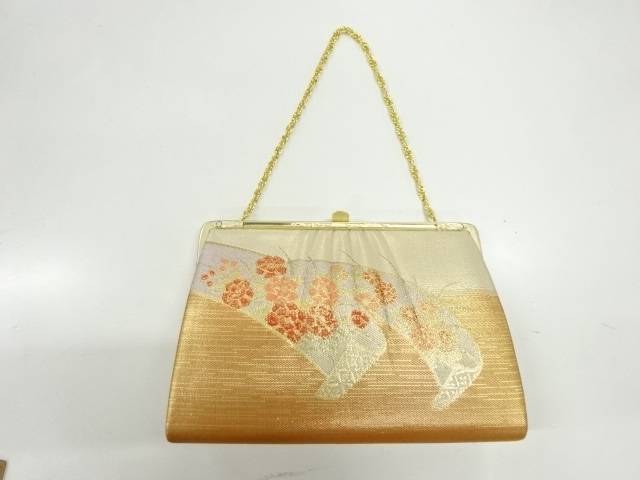 草花模様織出し模様和装バッグ【リサイクル】【中古】【着】(prc)