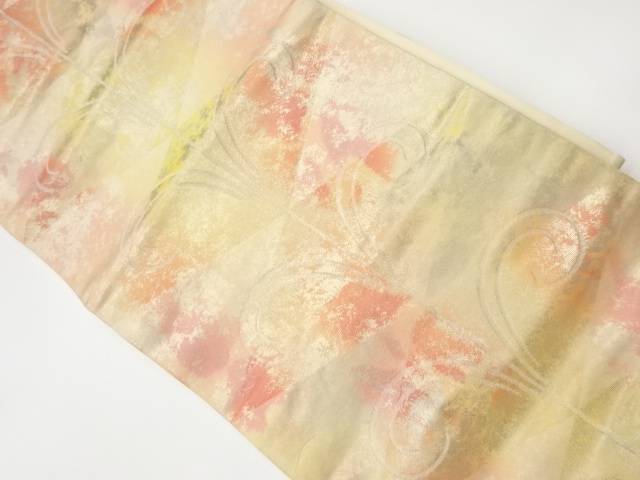 菱に抽象模様織出し名古屋帯【リサイクル】【中古】【着】(prc)