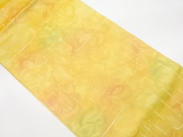 縞に抽象模様織出し名古屋帯【リサイクル】【中古】【着】(prc)