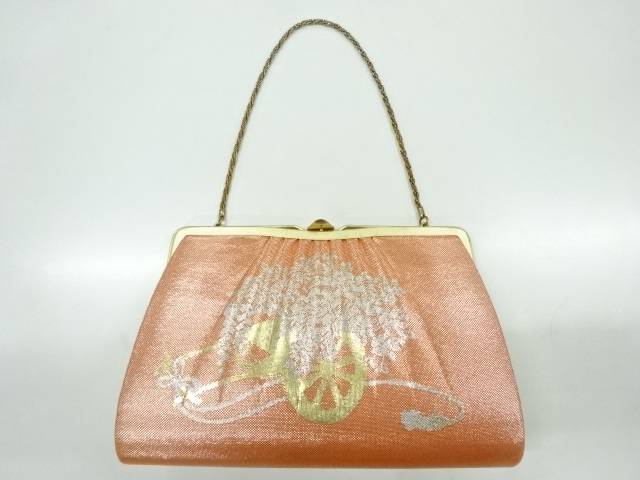 花車模様織出し和装バッグ【リサイクル】【中古】【着】(prc)【sp_off】