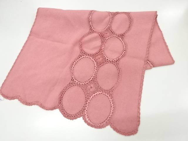 リボン刺繍抽象模様ショール【リサイクル】【中古】【着】(prc)