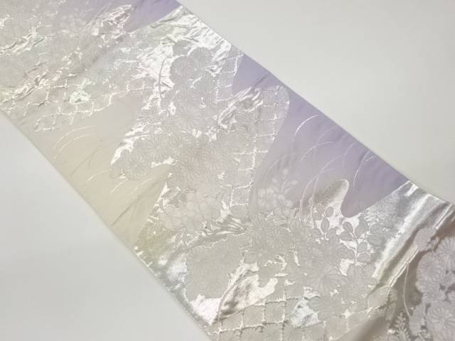 流水に秋草・梅模様織出し袋帯【リサイクル】【中古】【着】(prc)