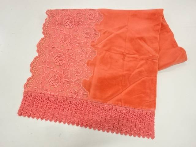 ビロードレース花模様ショール【リサイクル】【中古】【着】(prc)