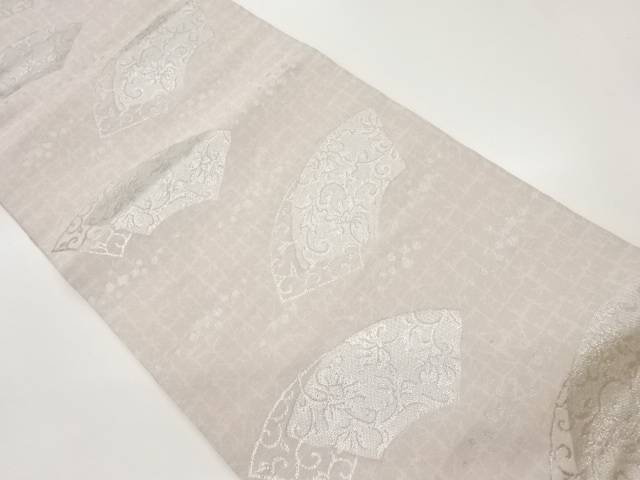 地紙に花唐草・色紙散らし模様織出し袋帯【リサイクル】【中古】【着】(prc)