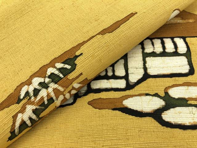 竹笹・家屋模様名古屋帯【リサイクル】【中古】【着】(prc)