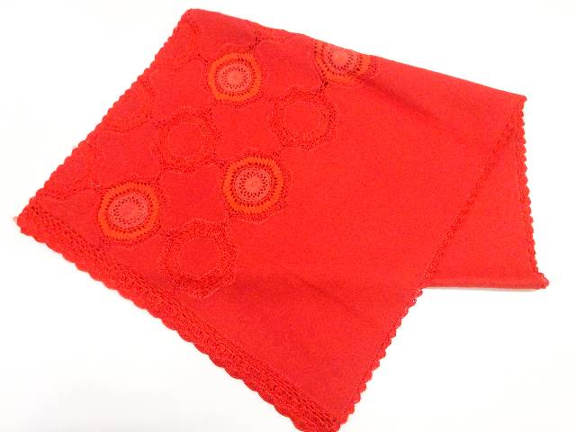 未使用レースリボン刺繍花模様ショール【リサイクル】【中古】【着】(prc)