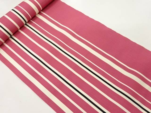 縞模様織出し八寸帯地反物【アンティーク】【中古】【着】【sp_off】