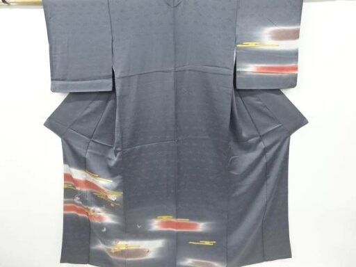 霞に花・蝶模様刺繍訪問着【リサイクル】【中古】【着】 霞に花・蝶模様刺繍訪問着【リサイクル】【中古】【着】