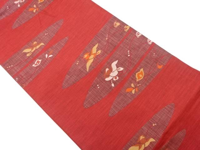 花喰鳥模様織出し洒落袋帯【リサイクル】【中古】【着】