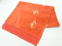 リボン刺繍ビロード菱模様ショール【リサイクル】【中古】【着】