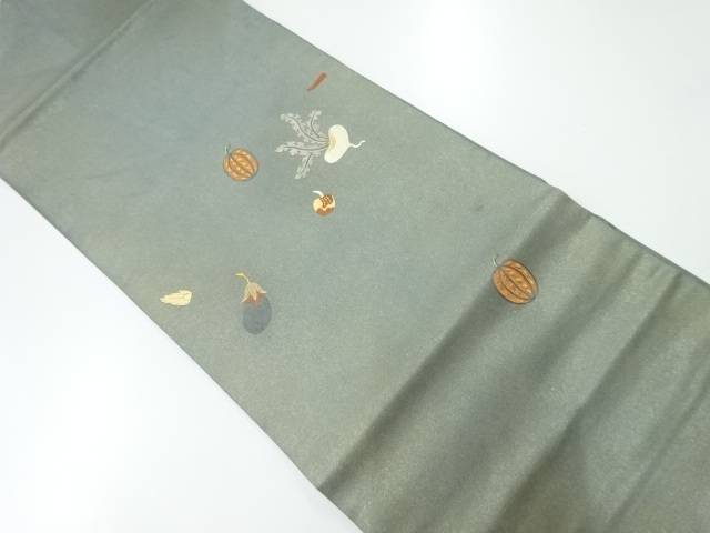 楽天Kimono-Shinei　2号店引箔野菜模様刺繍名古屋帯【リサイクル】【中古】【着】