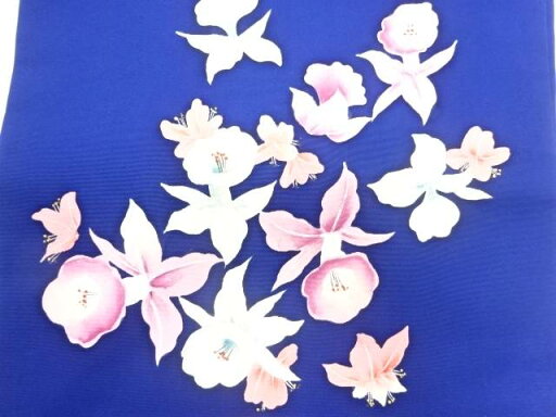 塩瀬蘭模様名古屋帯【アンティーク】【中古】【着】 塩瀬蘭模様名古屋帯【アンティーク】【中古】【着】