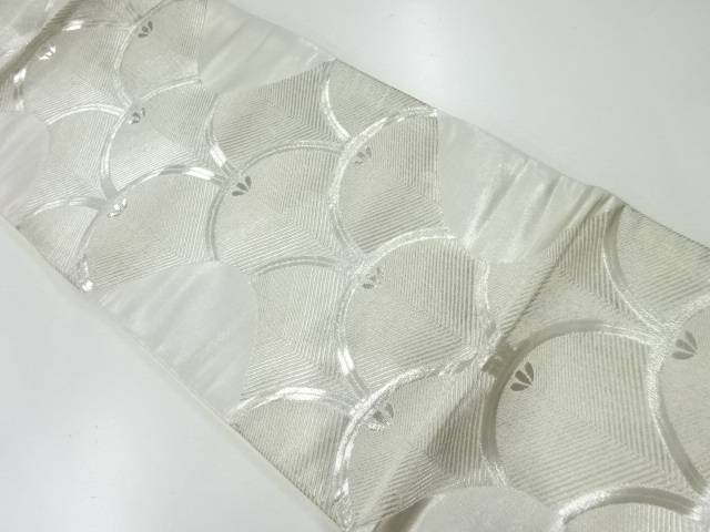 青海波に若松模様織出し袋帯【リサイクル】【中古】【着】