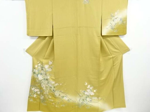 四季草花模様訪問着【リサイクル】【中古】【着】 四季草花模様訪問着【リサイクル】【中古】【着】