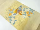 花鳥模様織出し袋帯(材料)【アンティーク】【中古】【着】(4)