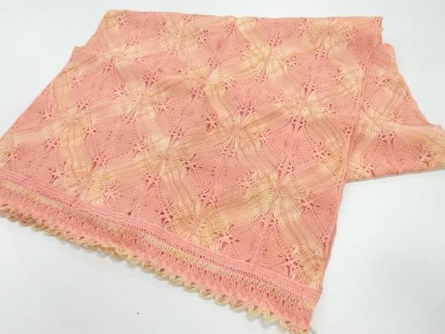 リボン織抽象模様ショール【リサイクル】【中古】【着】