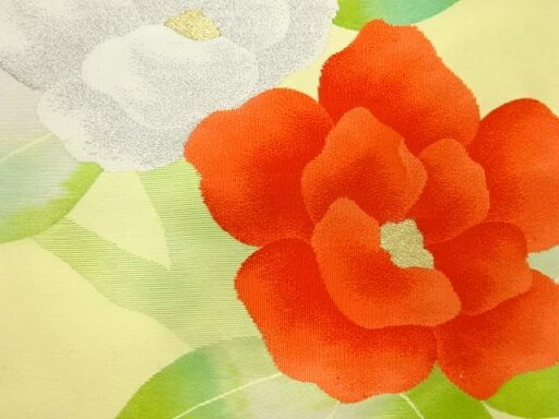 草花模様織出し名古屋帯【アンティーク】【中古】【着】 草花模様織出し名古屋帯【アンティーク】【中古】【着】
