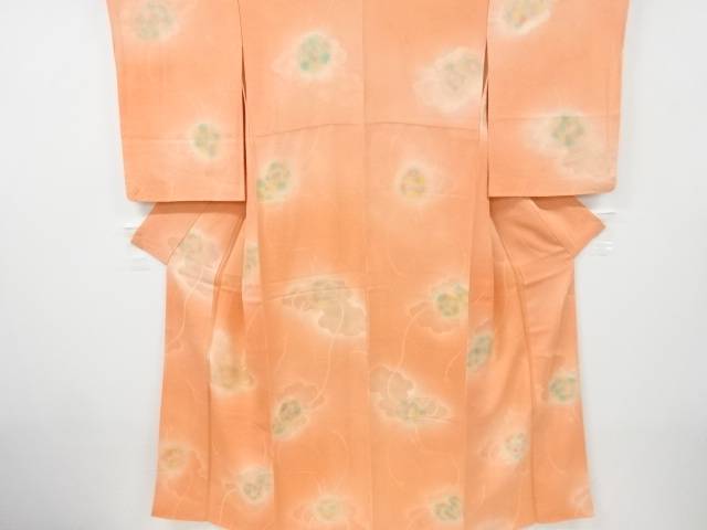 鏡裏模様織り出し暈し色無地着物【リサイクル】【中古】【着】