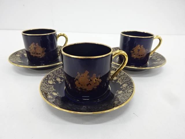 LIMOGES 22K ゴールド カップ＆ソーサー 三客揃【中古】【道】