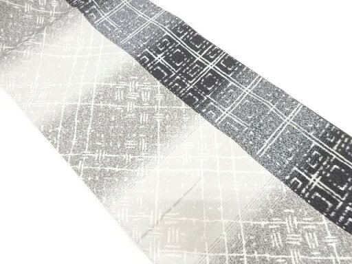 縞に幾何学模様織出し袋帯【中古】【着】 縞に幾何学模様織出し袋帯【中古】【着】