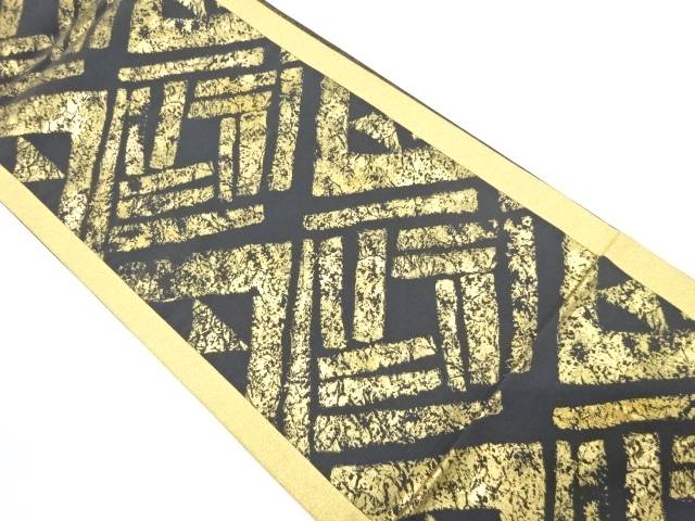 金彩幾何学模様全通袋帯【中古】【着】