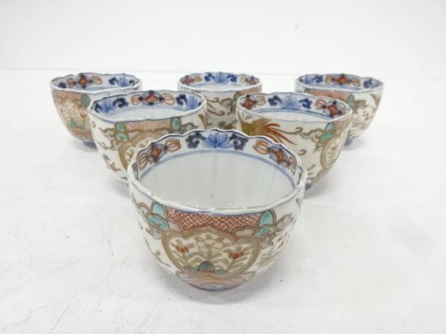 古伊万里　染錦　鳳凰向付6客揃【中古】【道】