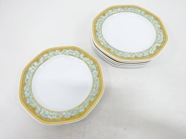 Noritake　ジョージアンターコイズ　プレート6枚セット（26センチ）【中古】【道】