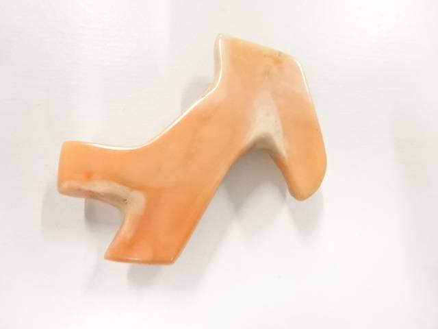 本珊瑚帯留め(20.40g)【アンティーク】【中古】【着】