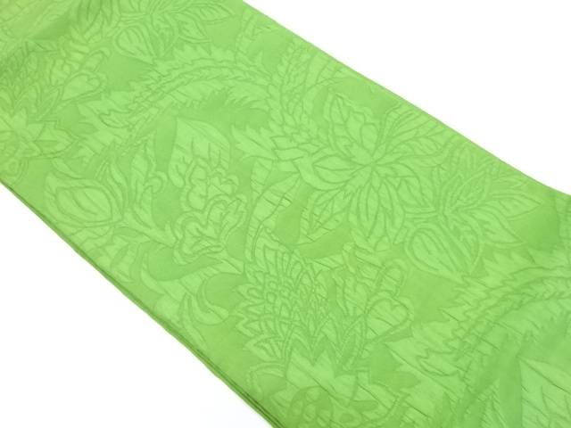 纐纈花更紗模様織り出し全通袋帯【リサイクル】【中古】【着】