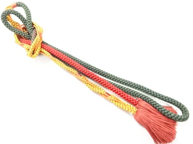 正絹　撚り房手組帯締め【リサイクル】【中古】【着】