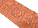 縞に草花模様織り出し袋帯【中古】【着】(4)