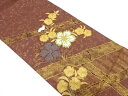 竹に撫子模様刺繍袋帯【中古】【着】