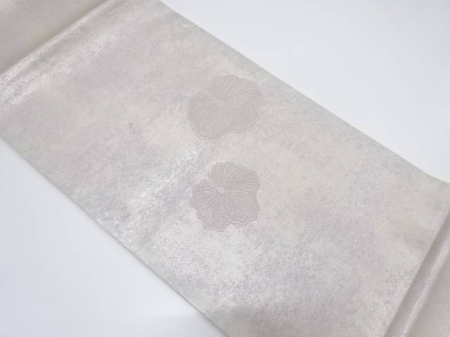 引箔 家紋模様刺繍袋帯【中古】【着】