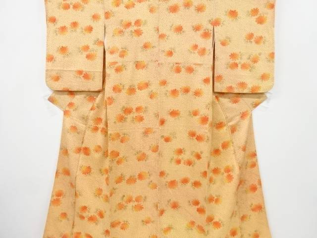 本総絞り花模様小紋着物【中古】【着】