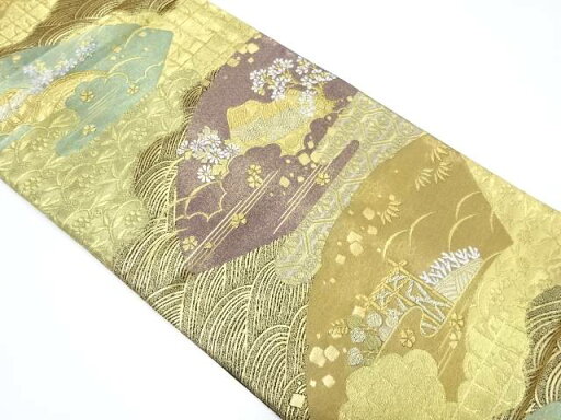 紫峰水明 茶屋辻模様織り出し袋帯【中古】【着】 紫峰水明 茶屋辻模様織り出し袋帯【中古】【着】