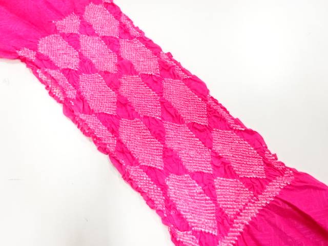 正絹　絞り帯揚げ【リサイクル】【中古】【着】