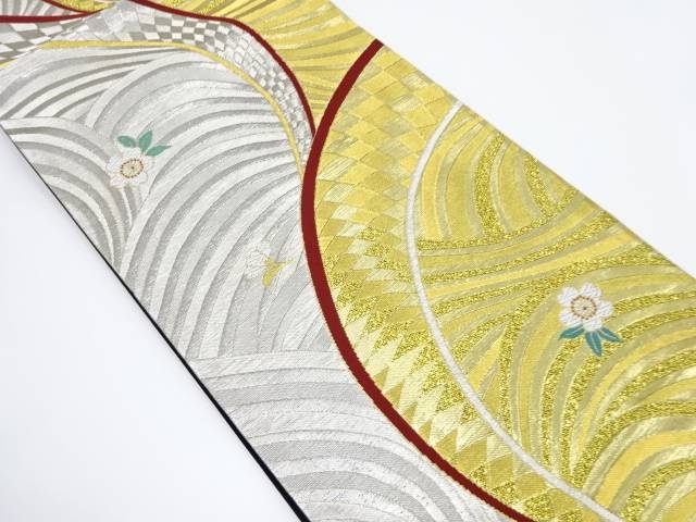 桜に線描き模様織り出し袋帯【中古】【着】【sp_off】