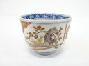 古伊万里 染付錦梅蕎麦猪口【中古】【道】