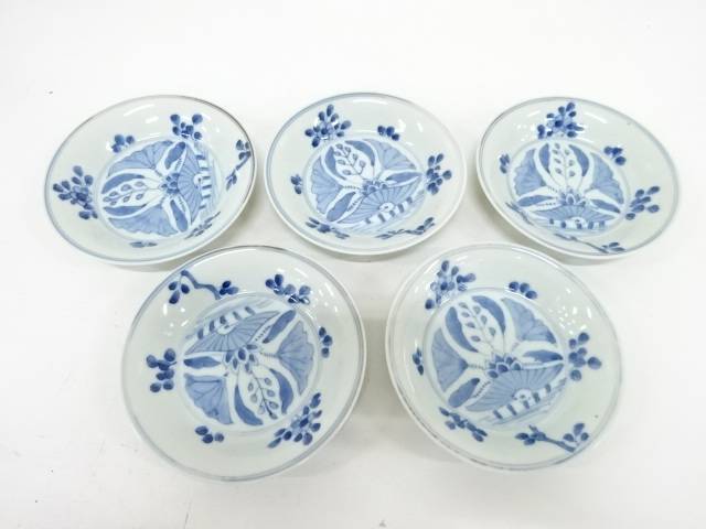 古伊万里　染付　花小鉢5客揃【中古】【道】