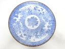 古伊万里 瀬戸印判手 乱菊一尺皿【中古】【道】