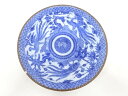 古伊万里 瀬戸印判手 桐に鳳凰一尺皿【中古】【道】