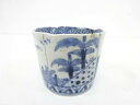 古伊万里 染付こんにゃく印判 蕎麦猪口【中古】【道】