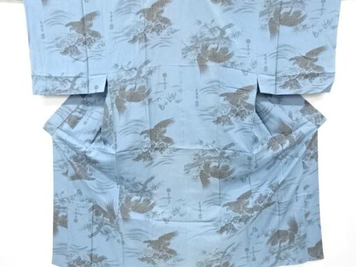 鷹に松模様男物長襦袢【アンティーク】【中古】【着】 鷹に松模様男物長襦袢【アンティーク】【中古】【着】