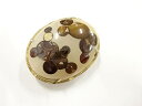 天然石帯留め【アンティーク】【中古】【着】