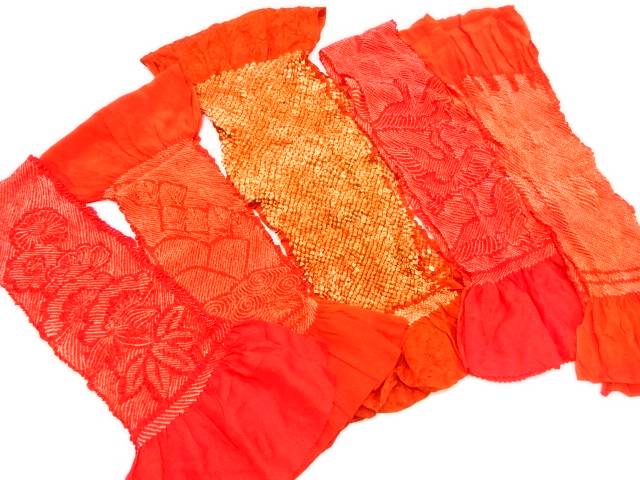 正絹 絞り帯揚げ5枚セット【アンティーク】【中古】【着】