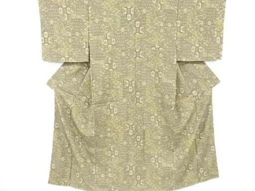 未使用品 色紙に花蜀江唐草模様小紋着物【着】 未使用品 色紙に花蜀江唐草模様小紋着物【着】