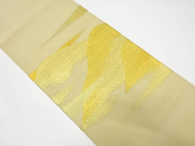 綴れ山並に霞模様織出し袋帯（材料）【アンティーク】【中古】【着】