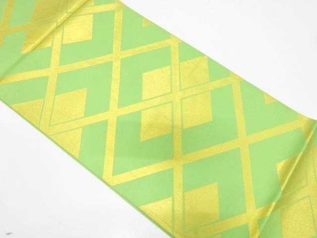 織悦製 菱模様織り出し全通袋帯(材料)【アンティーク】【中古】【着】【sp_off】